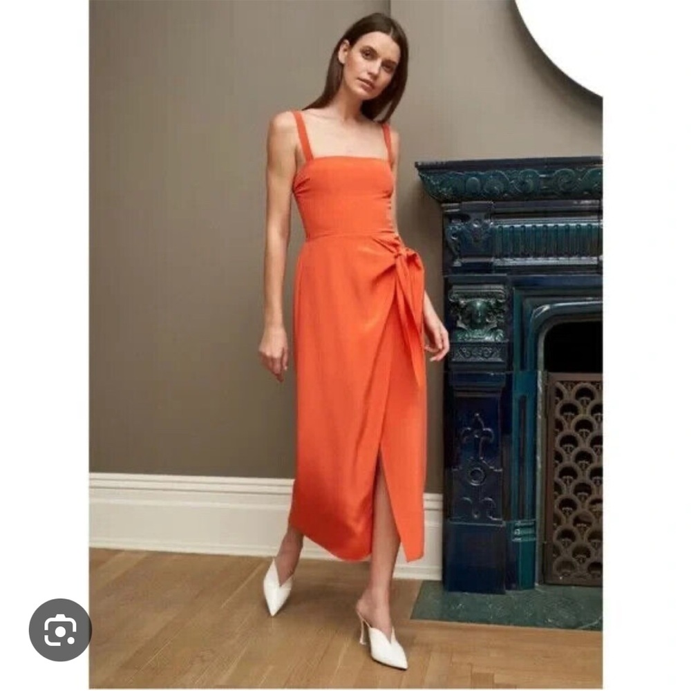 La Ligne orange silk dress